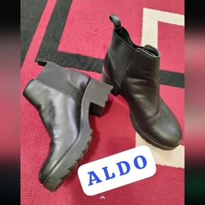 ALDO Sleek Black Ankle Booties Size Women's 8